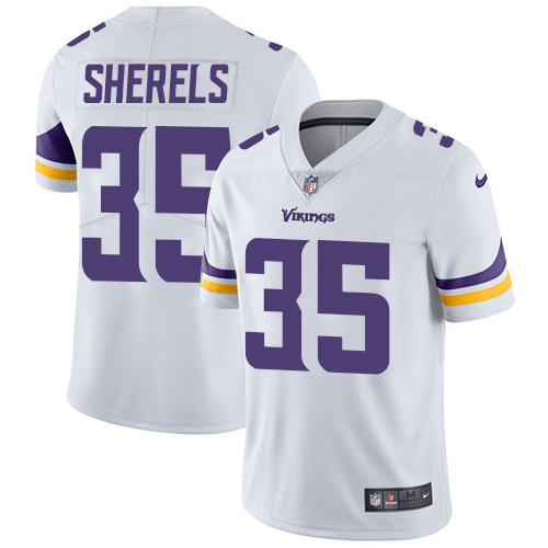 Minnesota Vikings #35 Limited Marcus Sherels White Nike NFL Road Men Jersey Vapor Untouchable